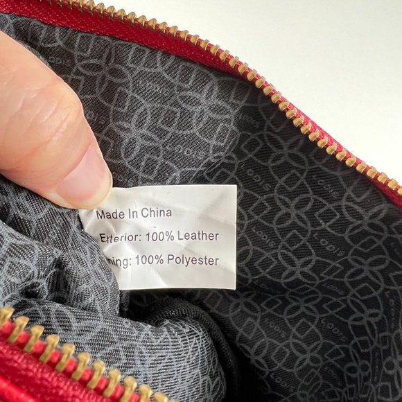 Genuine Leather Lodis Red Zipper Wristlet - Picture 7 of 13